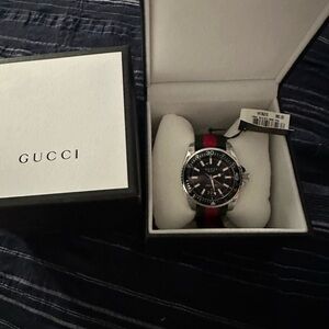 Gucci Men's Black and Red Watch